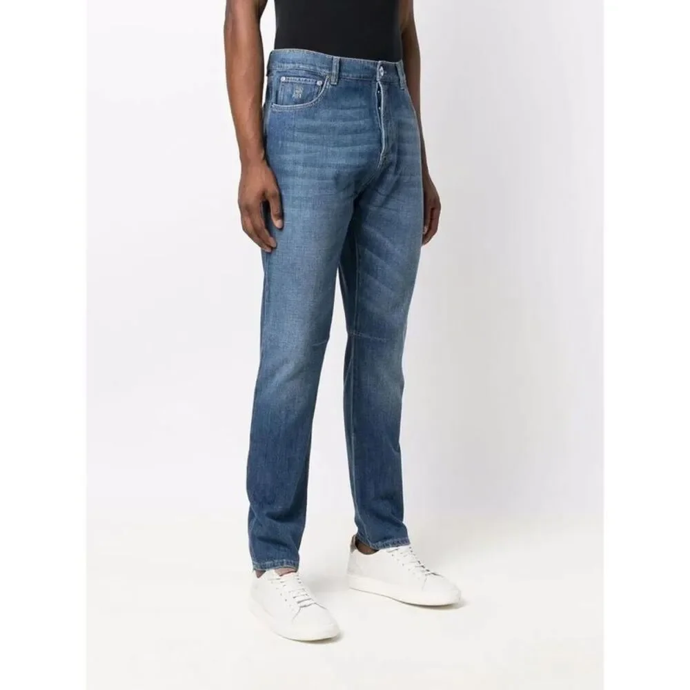 BRUNELLO CUCINELLI Men's Straight Leg Denim Jeans Men BLUE Pants - Picture 4 of 5